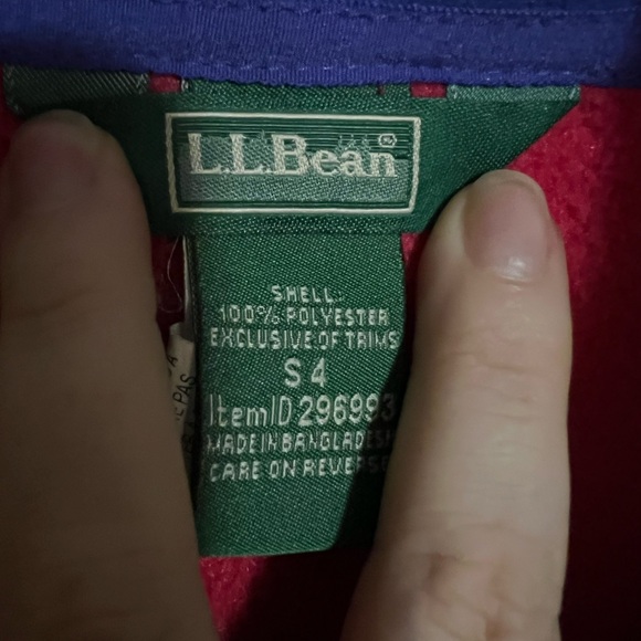 L.L. BEAN Classic Full Zip Outdoor Fleece Vest with Pockets Red Blue Boy's Sz 4 - Picture 4 of 6